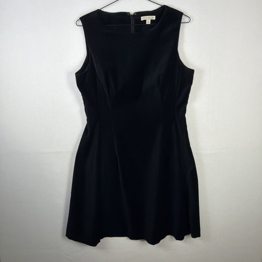 Eva Mendes Womens Sz 10 Black Velvet Sleeveless Midi  Whimsigoth Dark Romantic